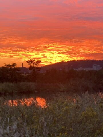 小松空港近くの夕暮れ